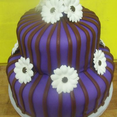 Purple Pinstriped Cake