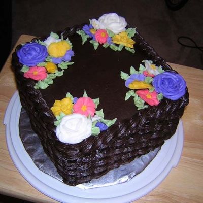 Basketweave And Flowers