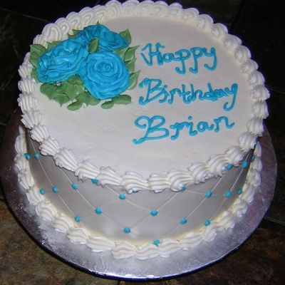 Blue Rose Birthday Cake