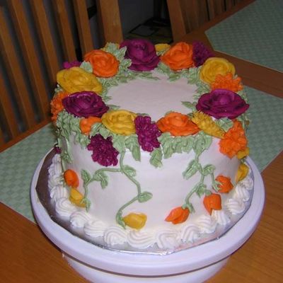 Fall Flowers Cake
