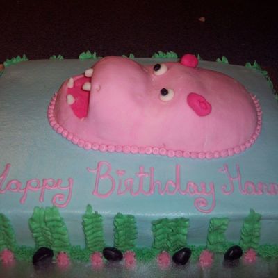 Pink Hippo Bday Cake