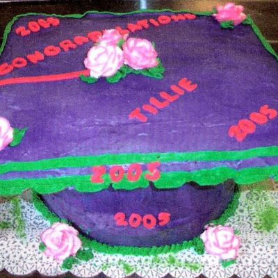 Purple Morter Cap Graduation Cake!