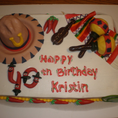 Fiesta 40Th Birthday Cake