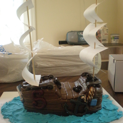 Pirate Cake With Seperate Ship