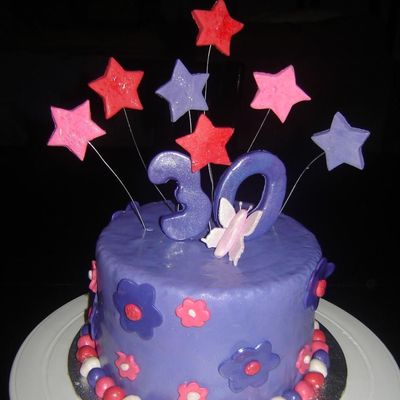 30Th Birthday Fondant Cake