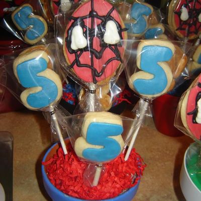 Spider Man Number 5 Cookies