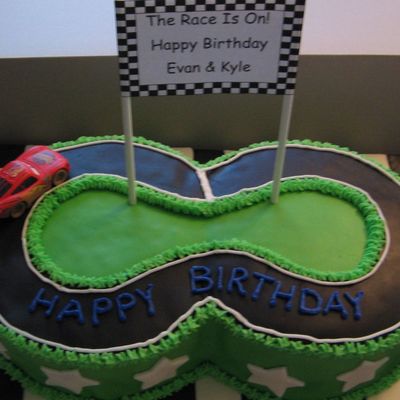 Cars Theme Race Track Cake