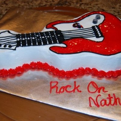 Red Guitar Cake