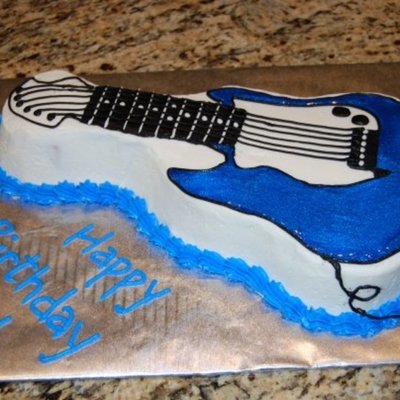Blue Guitar Cake