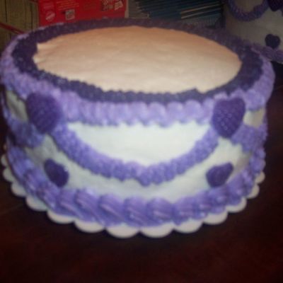 Round Double Layer Cake With Handmade Candy Hearts