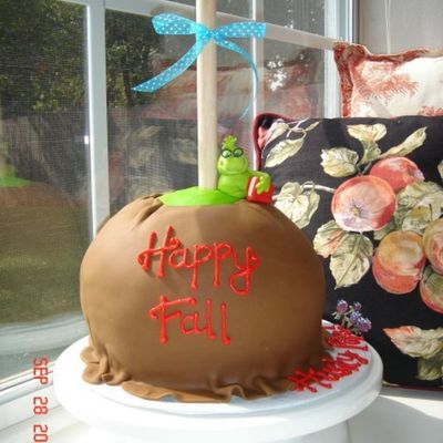 Caramel Apple With A Book Worm