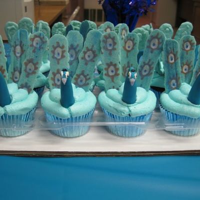 Peacock Cupcakes