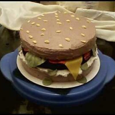 Hamburger Cake My Cousin And I Made Together.