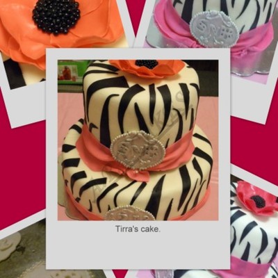 21St Zebra Stripe Birthday Cake