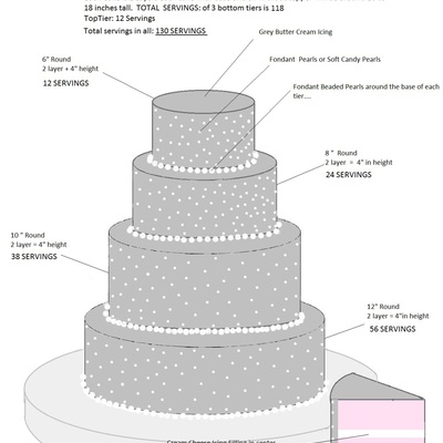 Grey And Blush Pink With Pearls 4 Tier