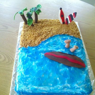 Beach Cake For A 16 Yr Old