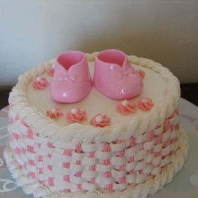 Pink And White Basketweave For Babyshower