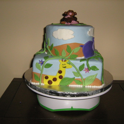 Jungle Theme Baby Shower Cake