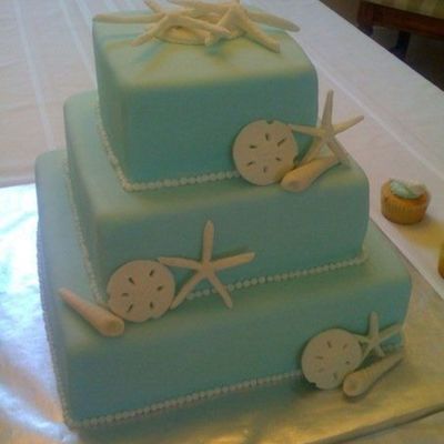 Beach Themed Wedding Cake
