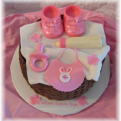 Baby Girl Items In Basket...