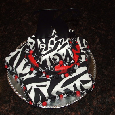 Zebra/w/stars Birthday Cake
