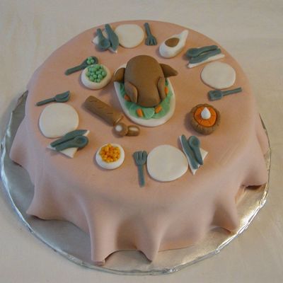 Turkey Dinner Table Setting