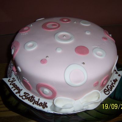 Pretty Pink Polka Dot Birthday Cake