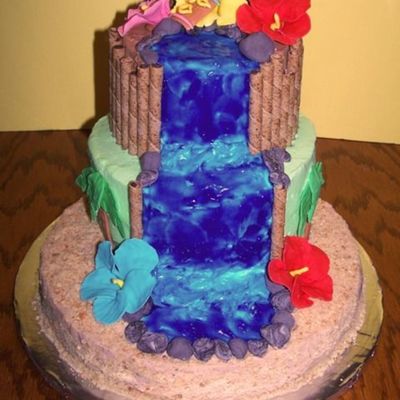 Luau Waterfall Cake