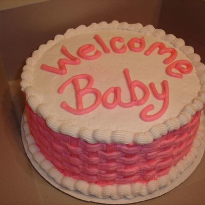 Simple Pink Bably Shower Cake