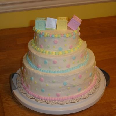 Polka Dot Baby Shower Cake