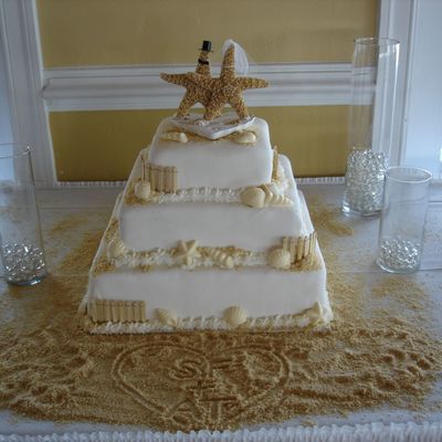 Beach Theme Wedding Cake