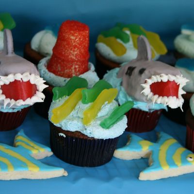 Shark Attack Cupcakes