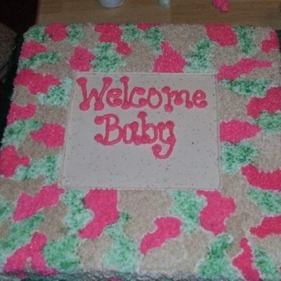 Pink Camoflauge Cake