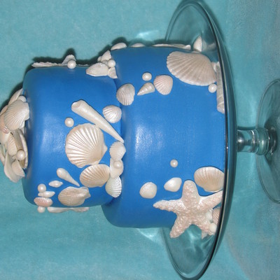 Blue Sea Shell Cake