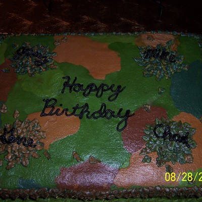 Guy's Birthday Cake In Camo