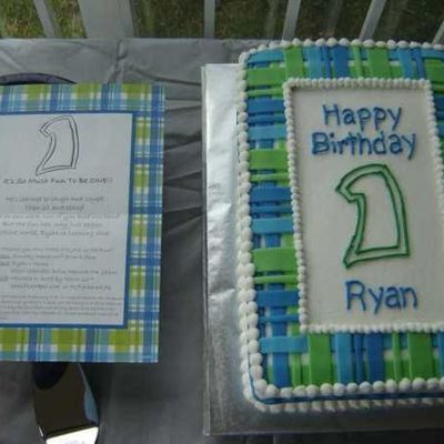 Plaid 1St Birthday Cake
