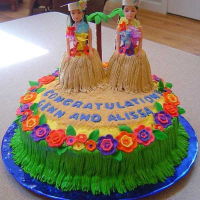 Luau Graduation Cake