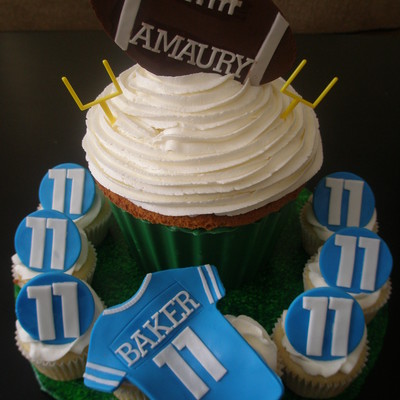 Football Themed Giant Cupcake