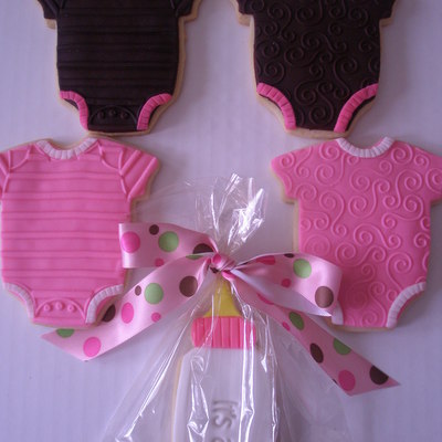 Pink And Brown Onesie Cookies