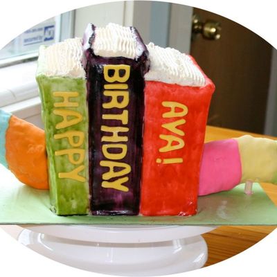 3D Bookworm Cake