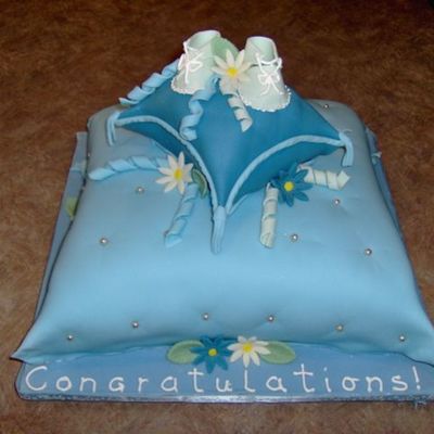 Baby Shower Pillow Cake For A Boy