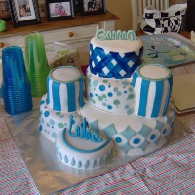 Blue/green Bday Cake