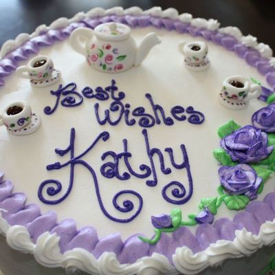 Tea Party Themed Bridal Shower Cake