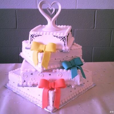 Square 4 Tier Wedding Cake