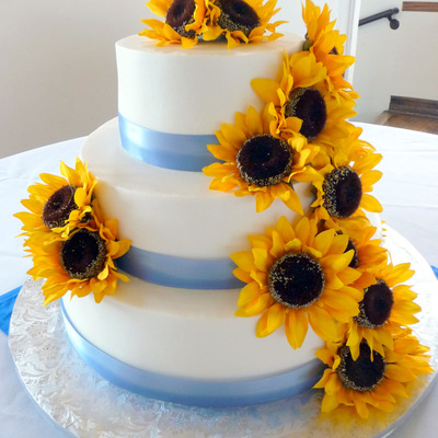Sunflowers With Blue