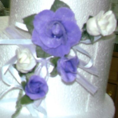 Purlpe And White Fondant Roses
