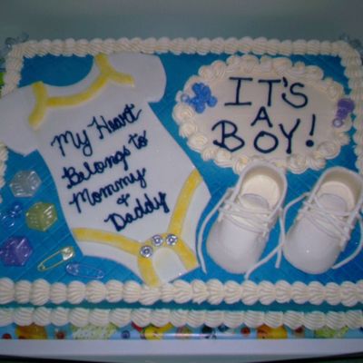 Onesie And Shoes Babyshower Cake