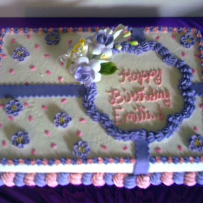 Pink Hearts And Purple Flowers