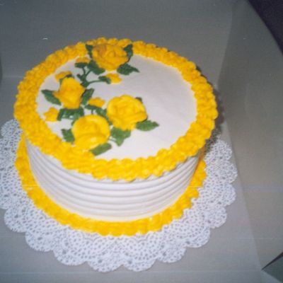 Yellow Birthday Cake With Buttercream Frosting