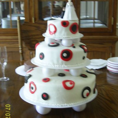 Black, White And Red Cake